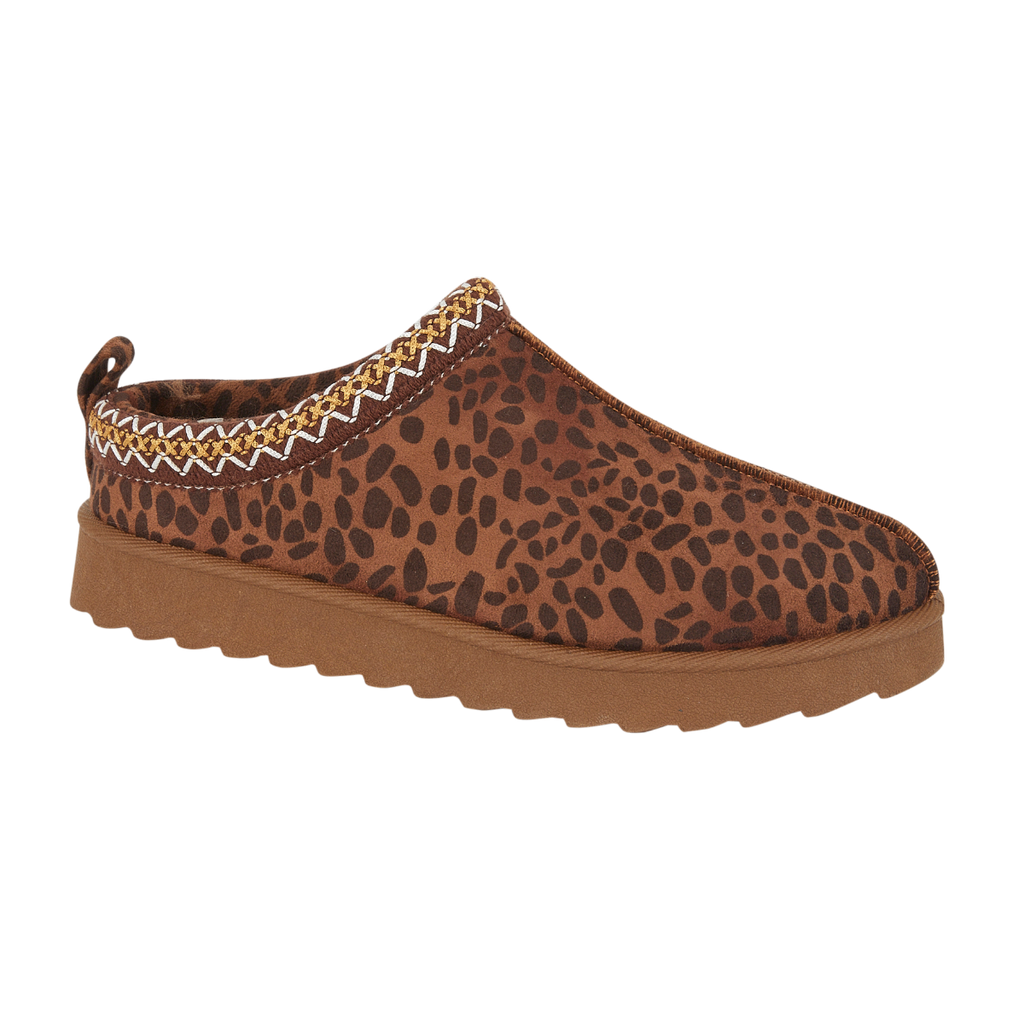Eskimo Leopard Print Slip on Mules