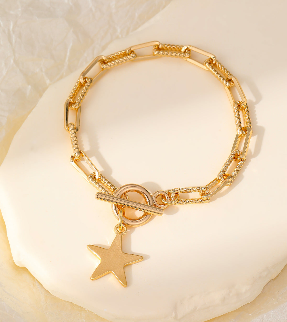 Gold Plated Star Charm Bracelet