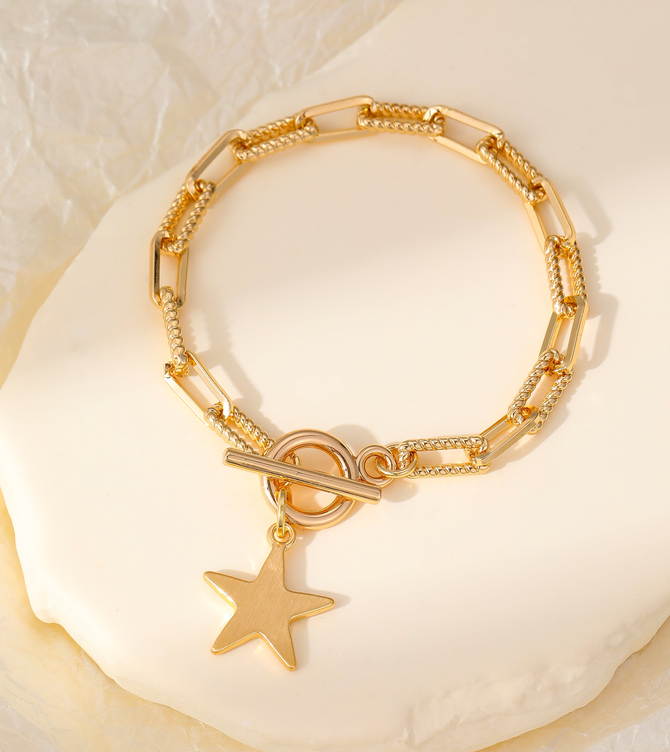 Gold Plated Star Charm Bracelet