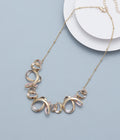 Gold Plated Abstract Circles Statement Necklace