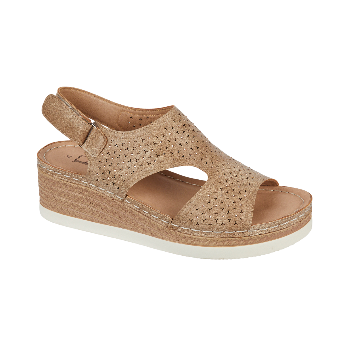 Havana Beige Breeze Cut-out Platform Wedge