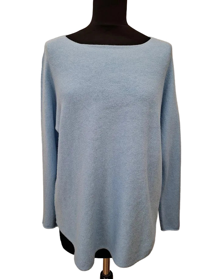 Light Blue Scoop Neck Cosy Jumper