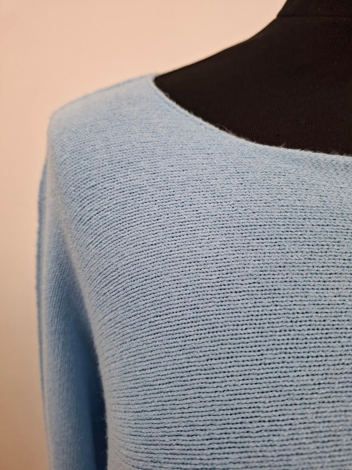 Light Blue Scoop Neck Cosy Jumper