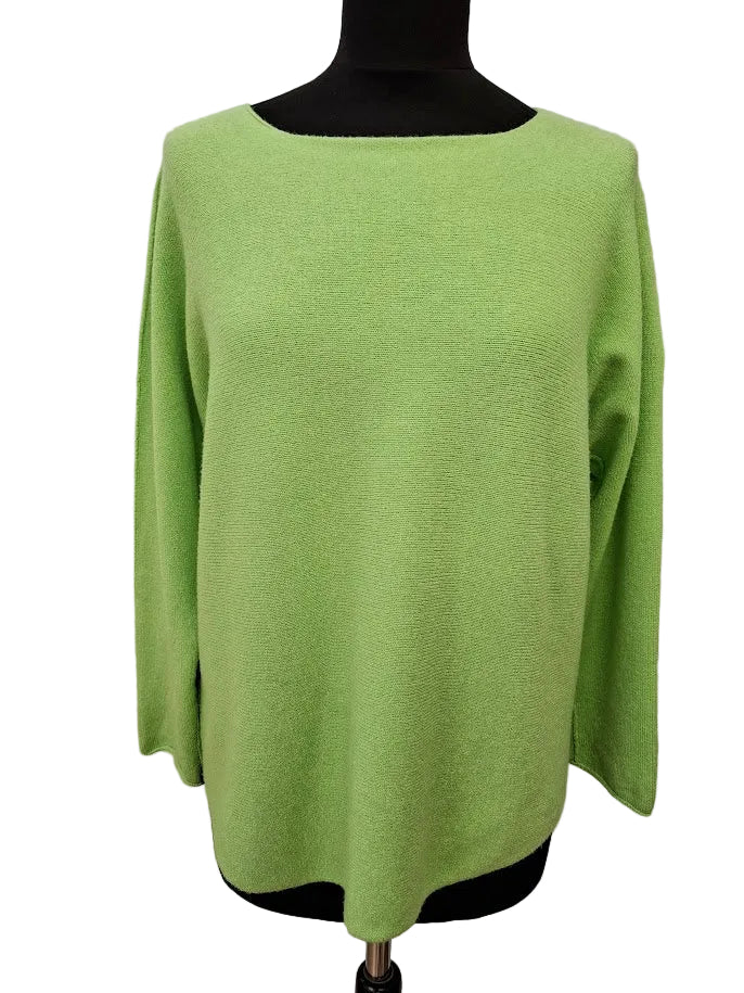 Lime Green Scoop Neck Cosy Jumper