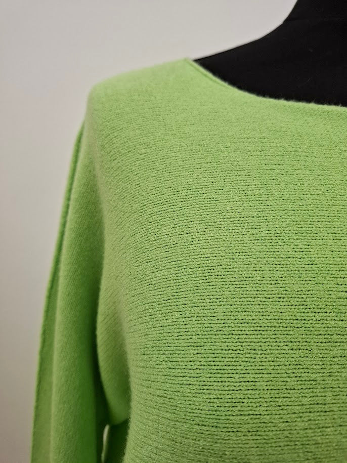 Lime Green Scoop Neck Cosy Jumper