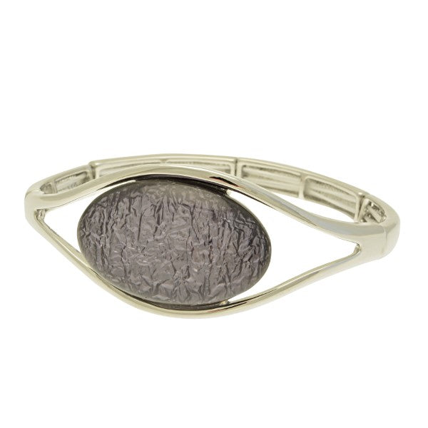 Grey Statement Elasticated Resin Bangle