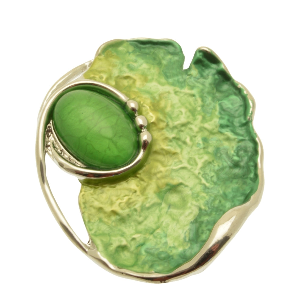 Jungle Green Textured Magnetic Brooch