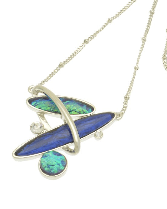 Royal Blue Abstract Resin Necklace