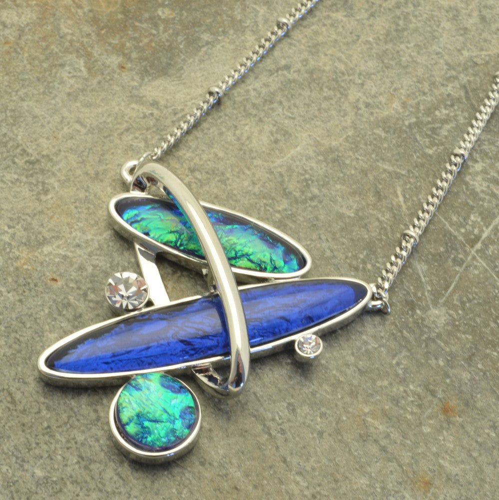 Royal Blue Abstract Resin Necklace