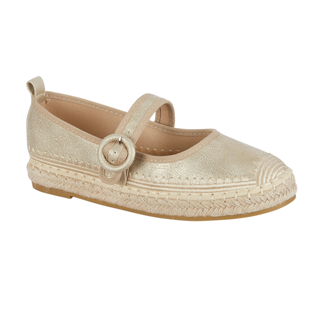Mellow Gold Luxe Shimmer Buckle Strap Espadrille