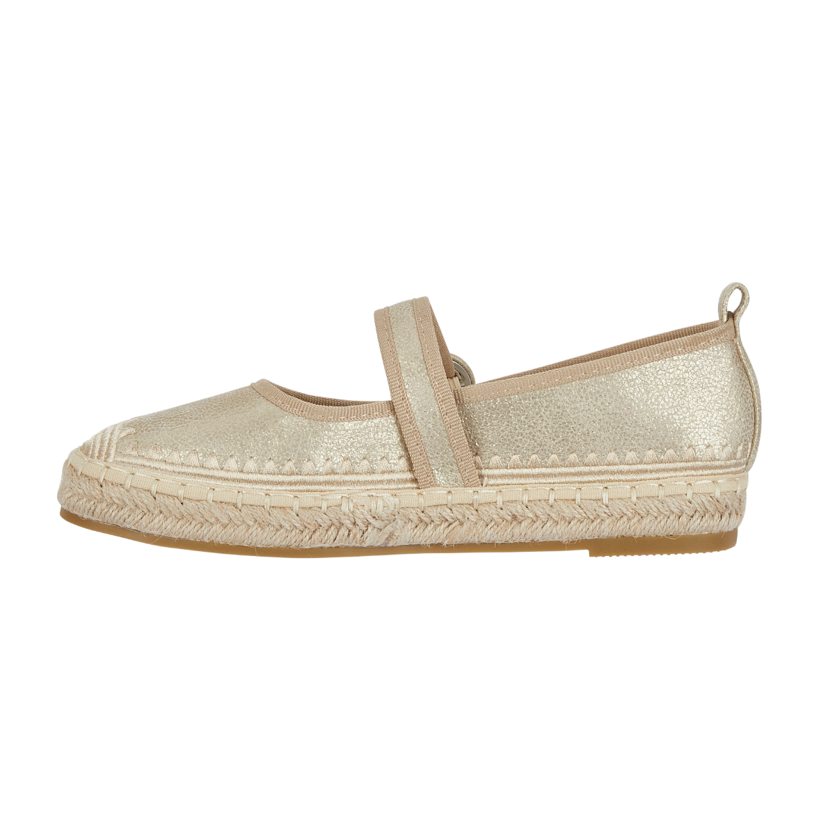 Mellow Gold Luxe Shimmer Buckle Strap Espadrille