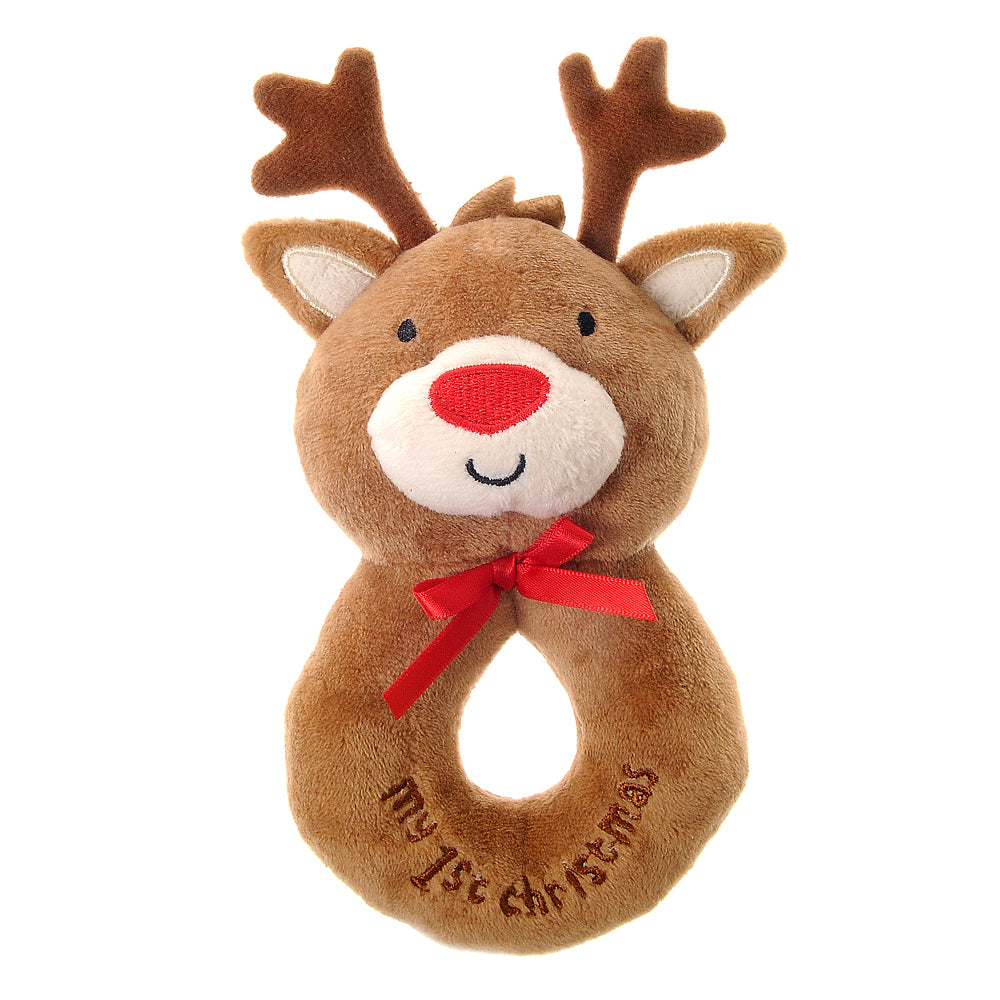 Reindeer Babies First Christmas Rattle