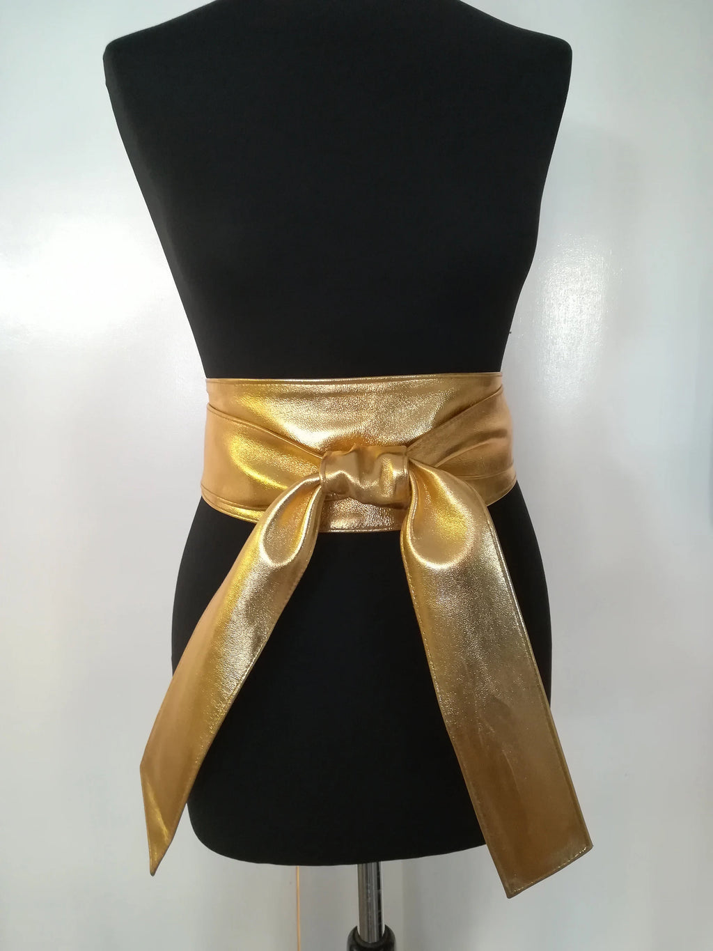 Gold Leather Obi Belt