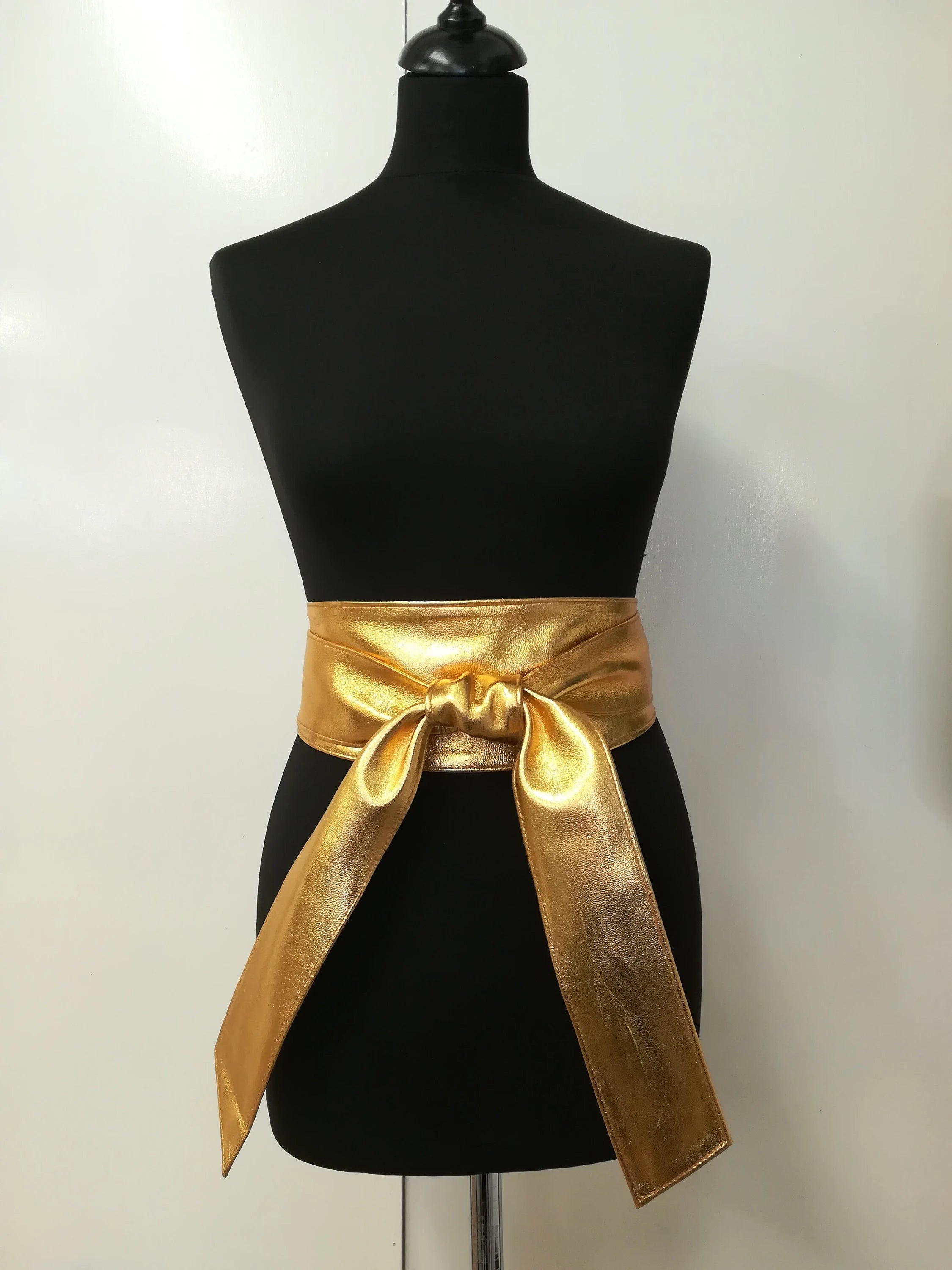 Gold Leather Obi Belt