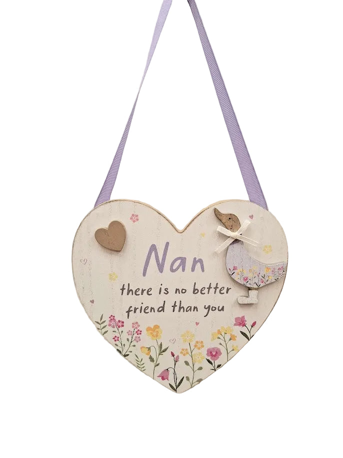 Nan Floral Duck Plaque