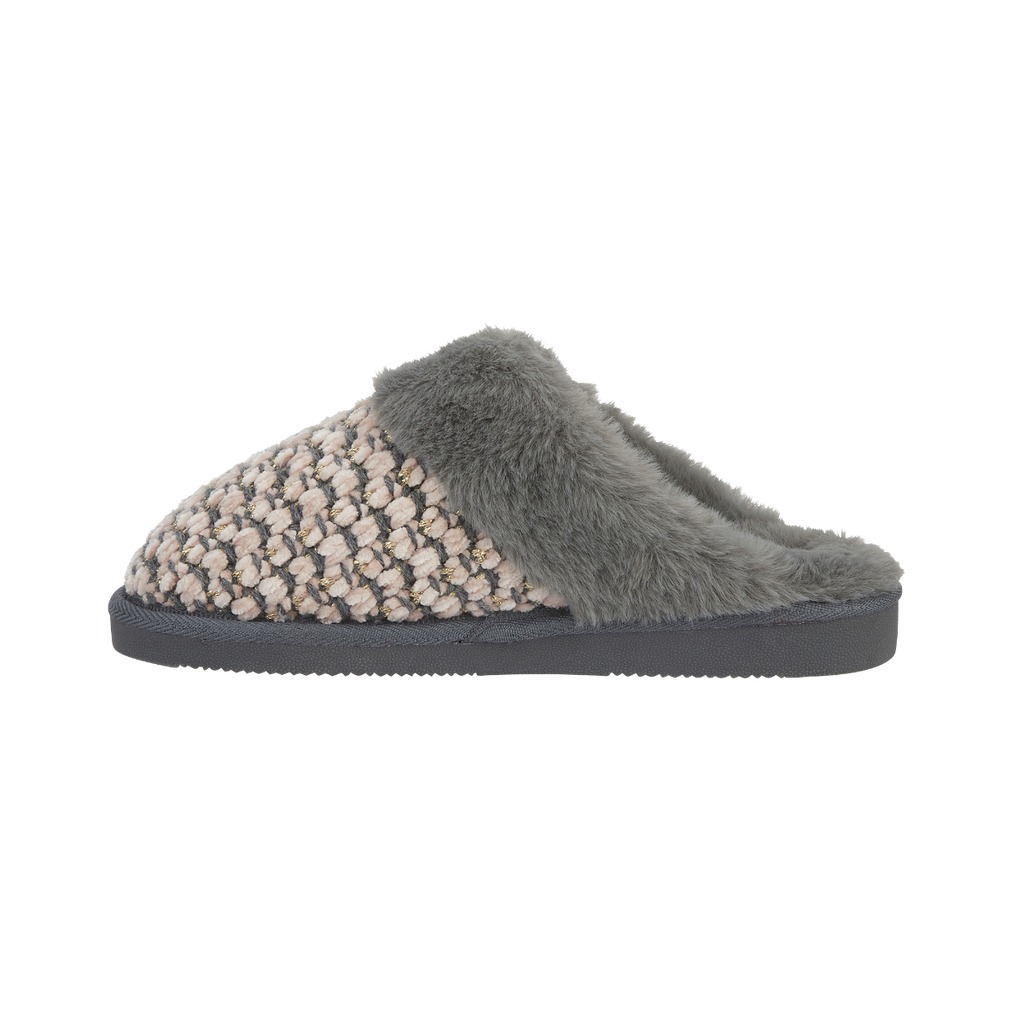 Persian Pink and Grey Knitted Slippers