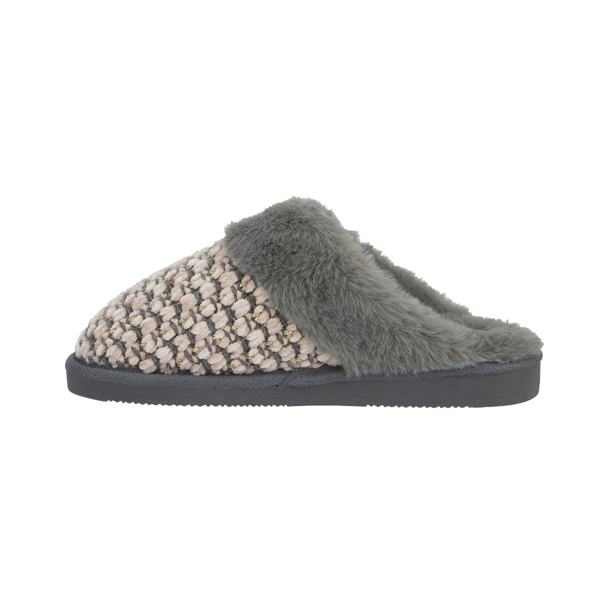 Persian Pink and Grey Knitted Slippers