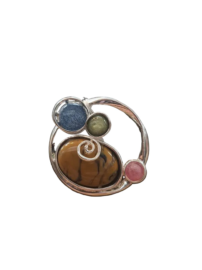 Multicolour Abstract Magnetic Brooch
