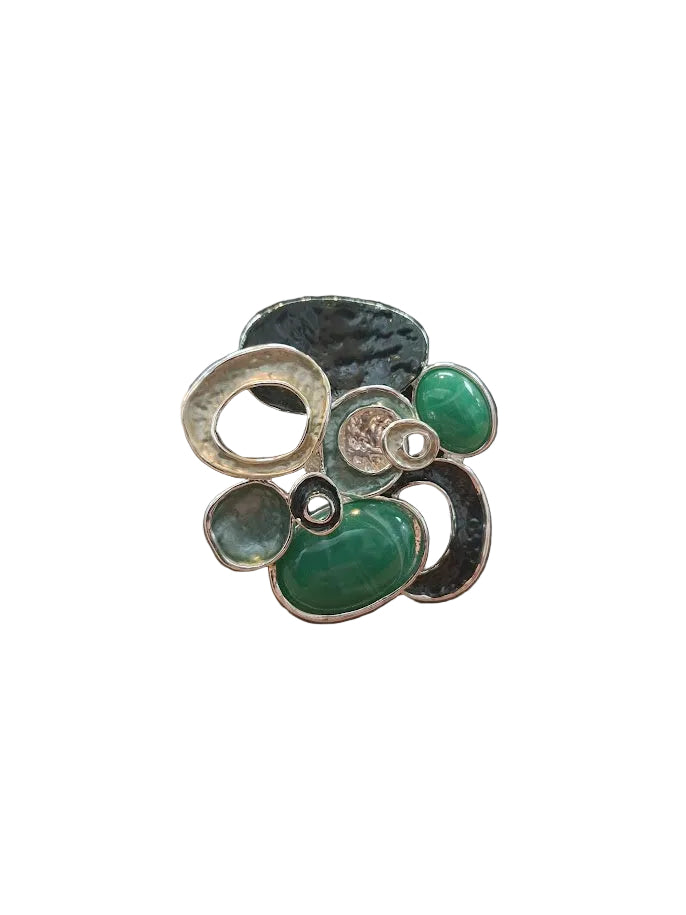 Abstract Green Brooch
