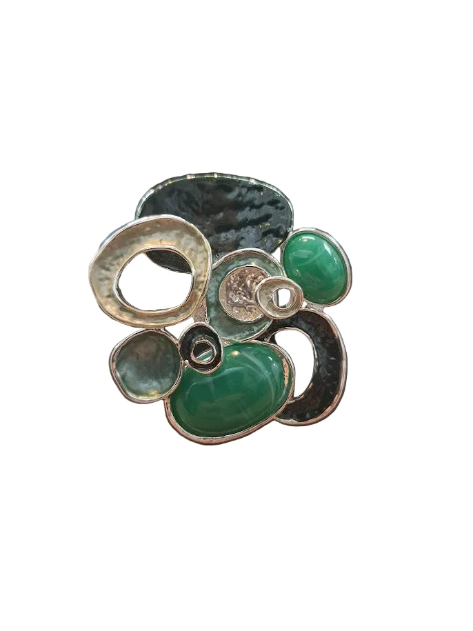 Abstract Green Brooch