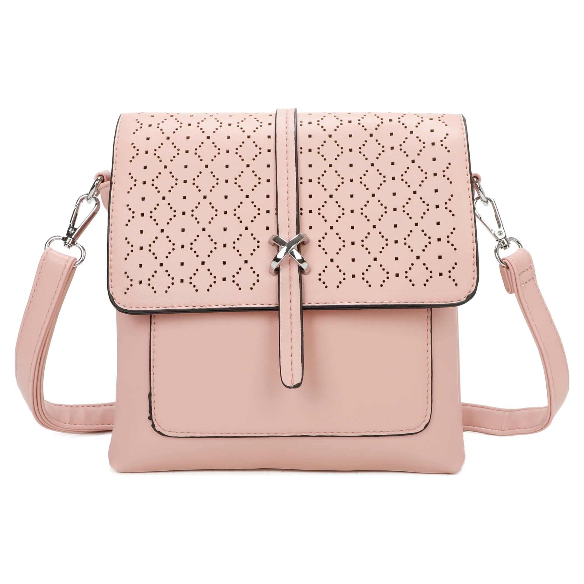 Light Pink Fretwork Cover Crossbody Bag