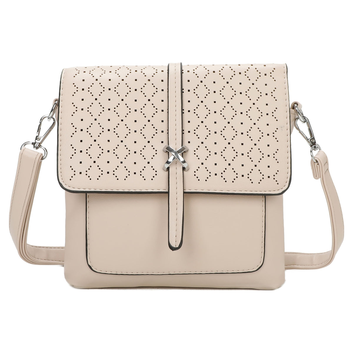 Taupe Fretwork Cover Crossbody Bag