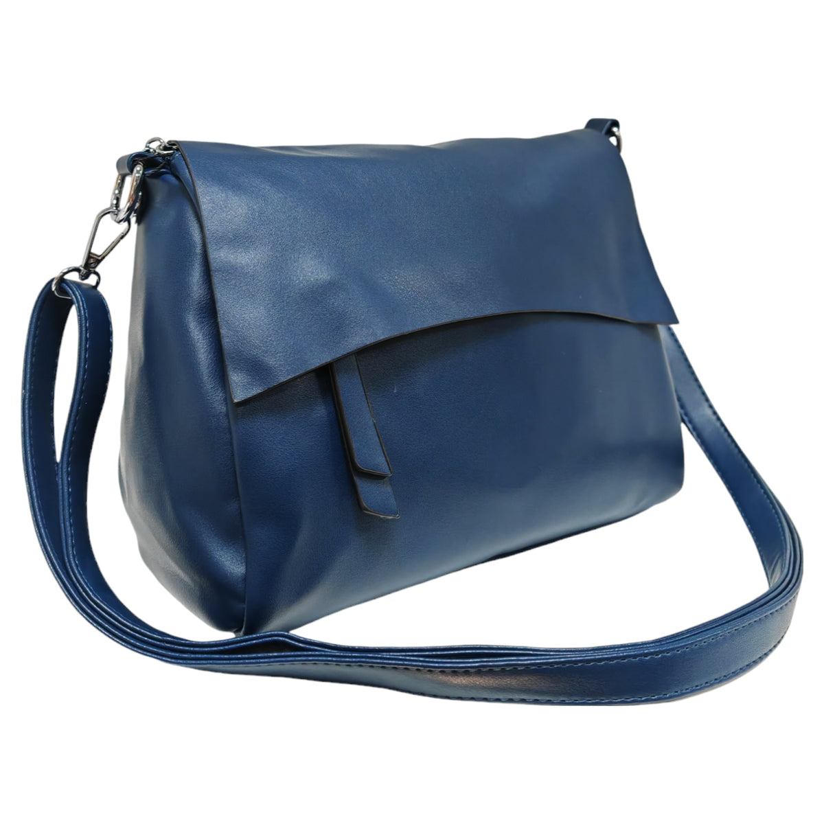 Navy Soft Flap Crossbody Messenger Bag