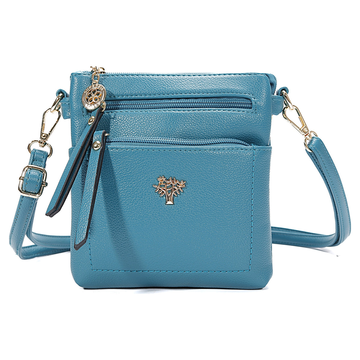 Blue Tree of Life Small PU Crossbody Handbag