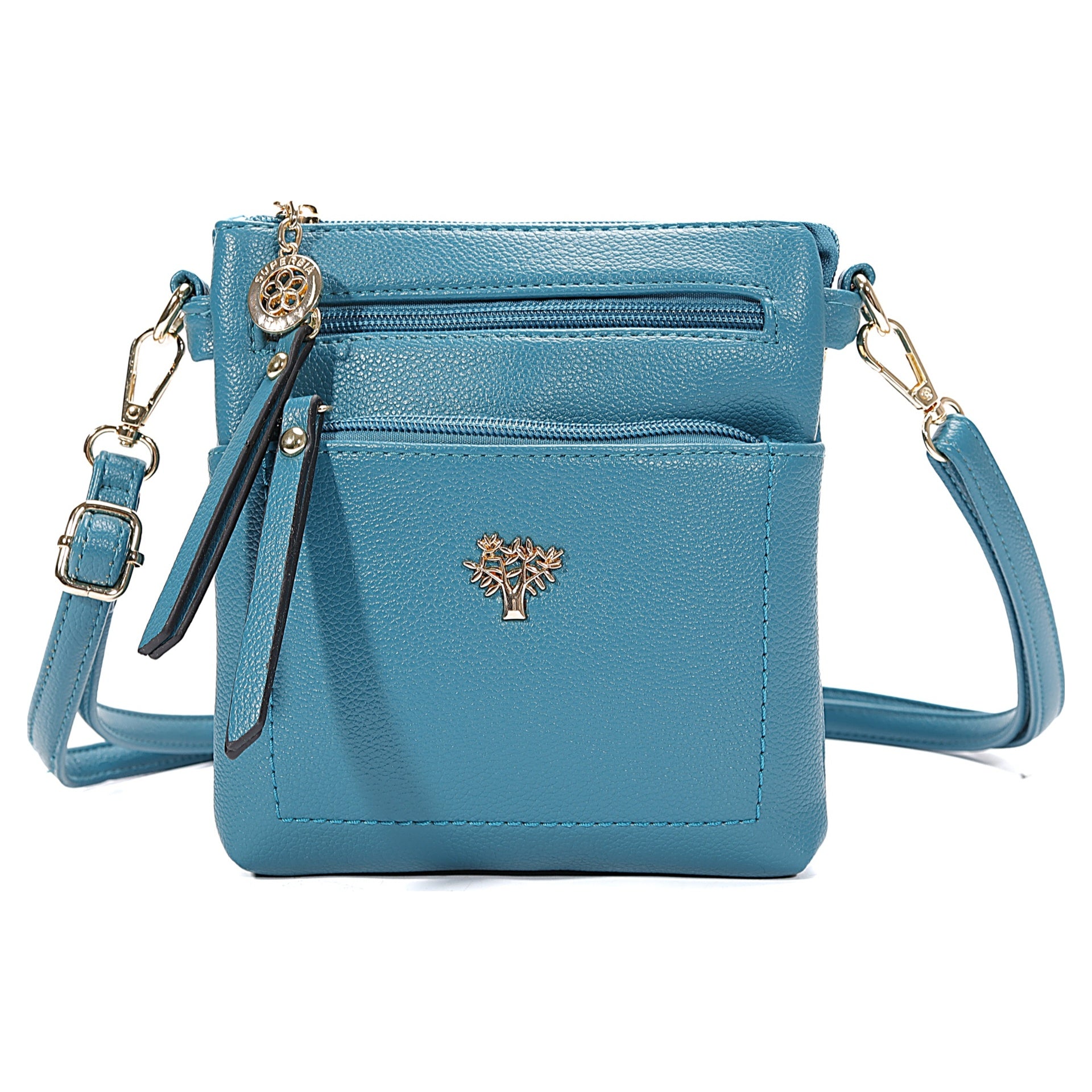 Blue Tree of Life Small PU Crossbody Handbag
