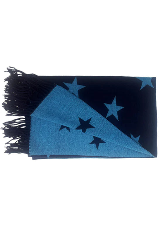 Star Print Mix Wool Reversible Scarf