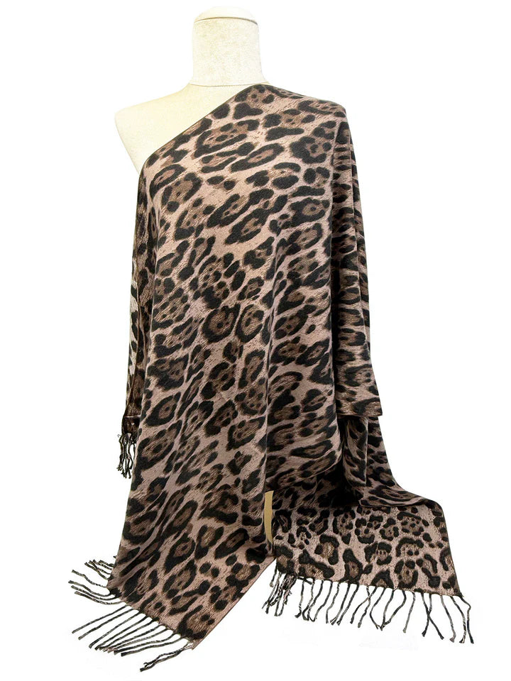 Animal Print Glitter Scarf