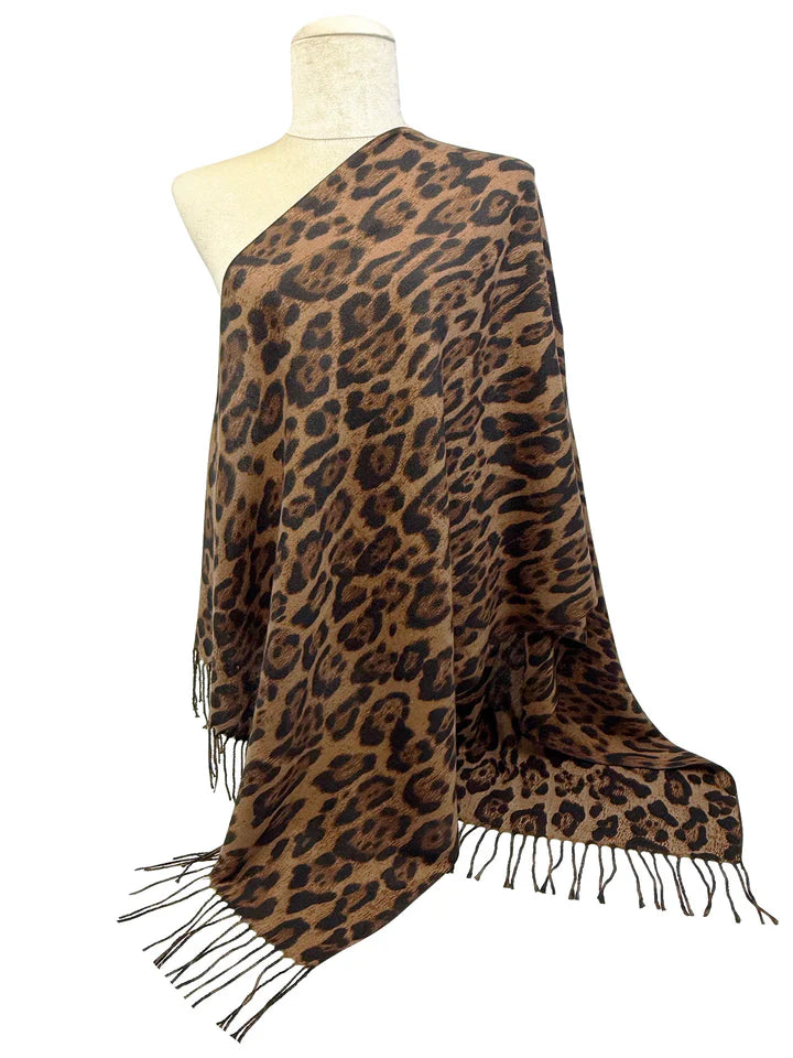Animal Print Glitter Scarf