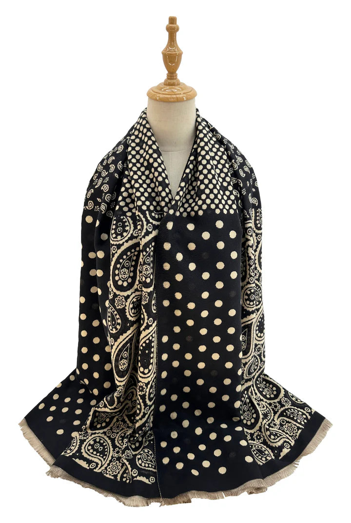 Polka Dot and Paisley Reversible Scarf