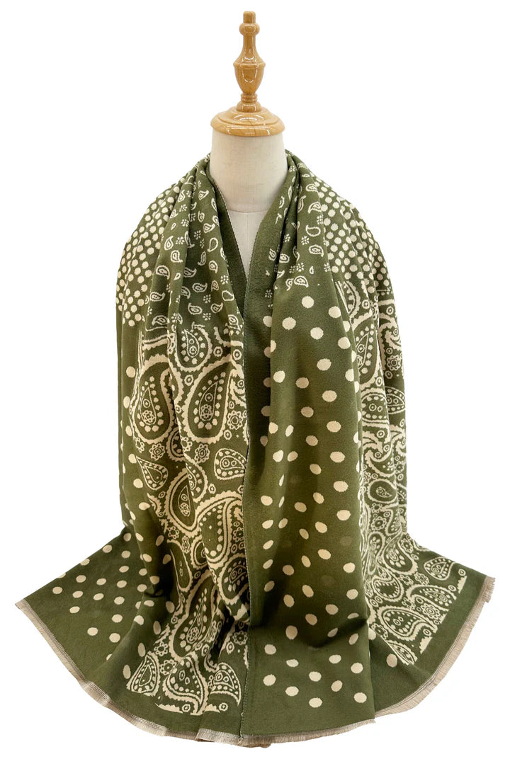 Polka Dot and Paisley Reversible Scarf