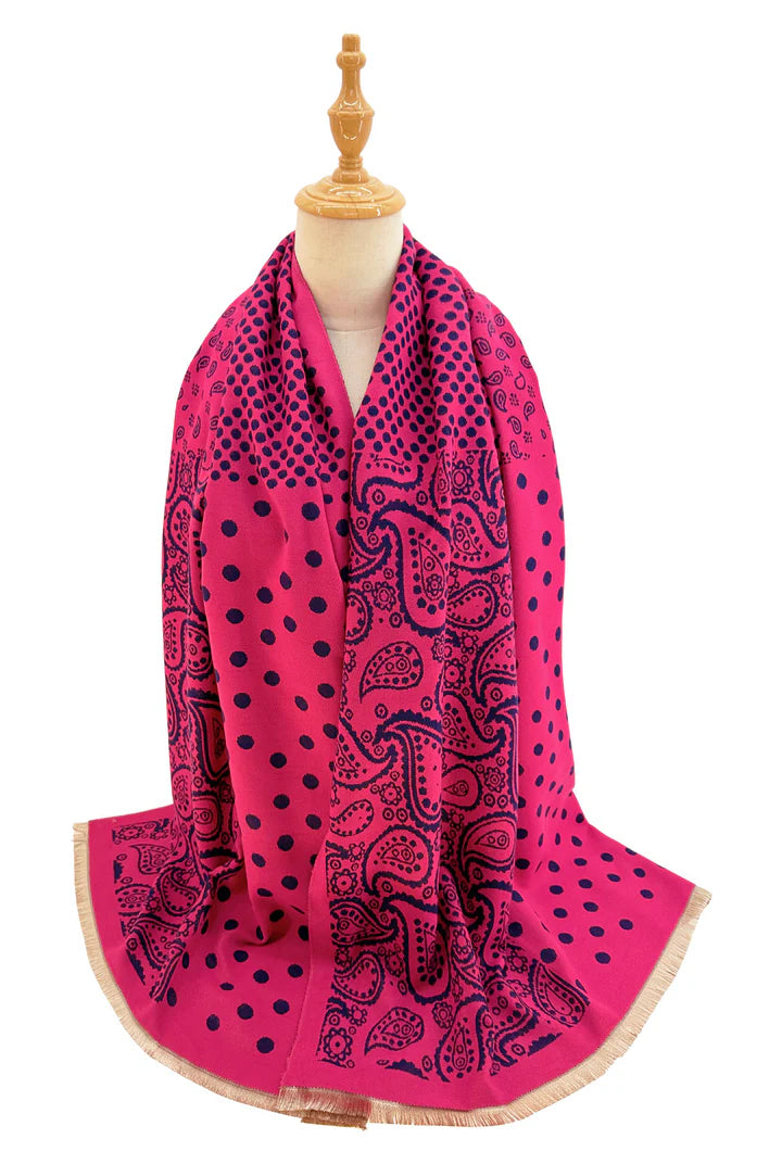 Polka Dot and Paisley Reversible Scarf