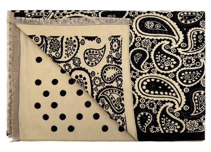 Polka Dot and Paisley Reversible Scarf