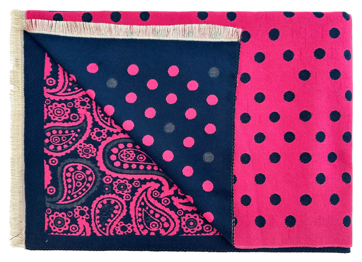 Polka Dot and Paisley Reversible Scarf