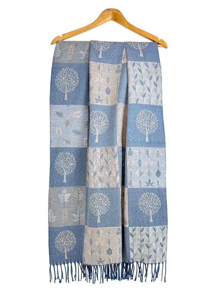 Tree of Life Patchwork Reversible Scarf