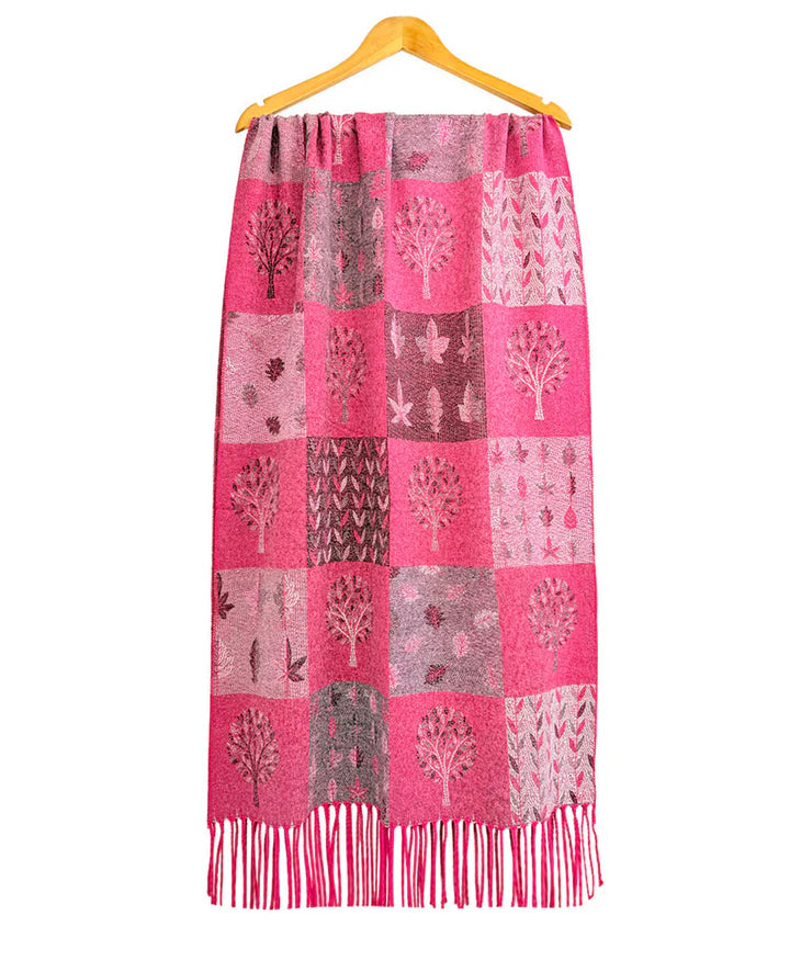 Tree of Life Patchwork Reversible Scarf