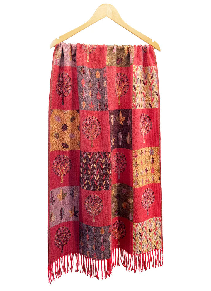 Tree of Life Patchwork Reversible Scarf