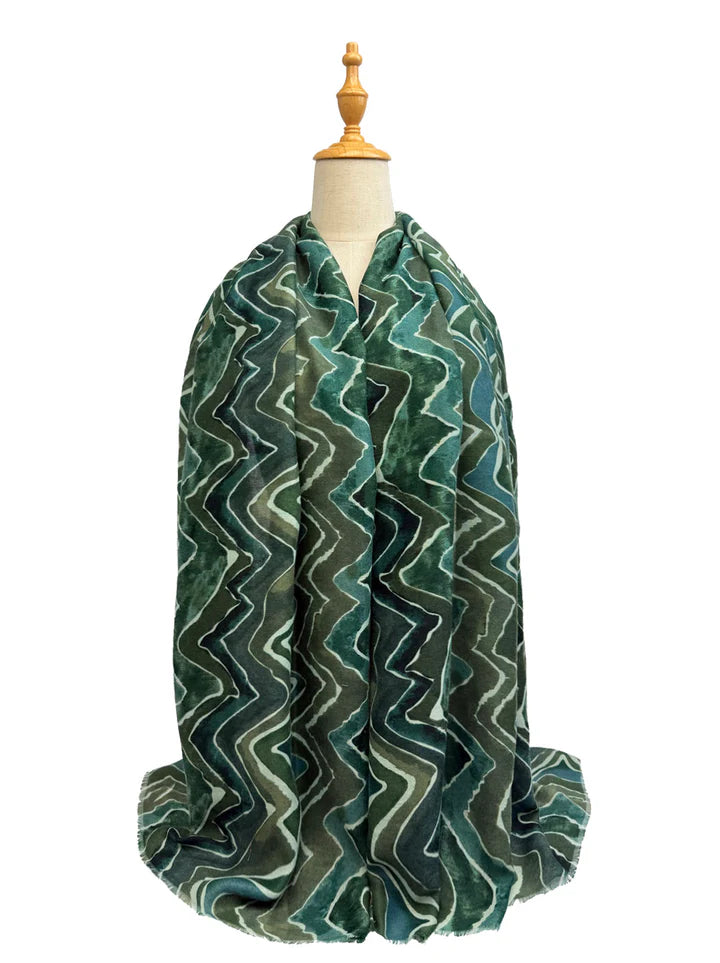 Zig Zag Pattern with Gold Foil Scarf