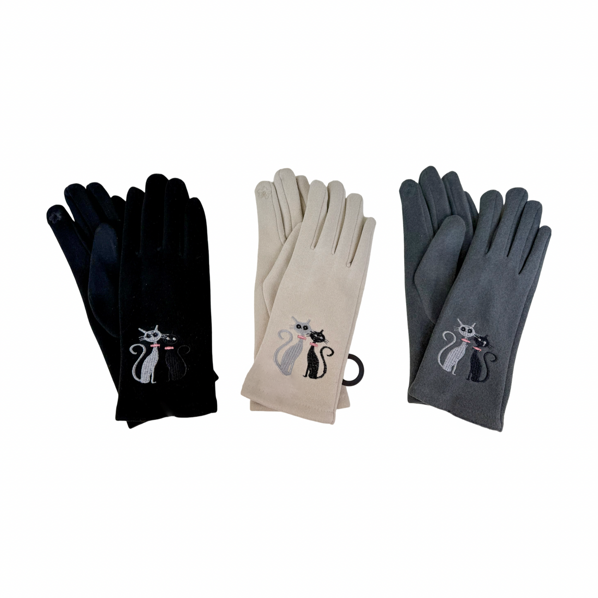 Embroidered Cat Gloves