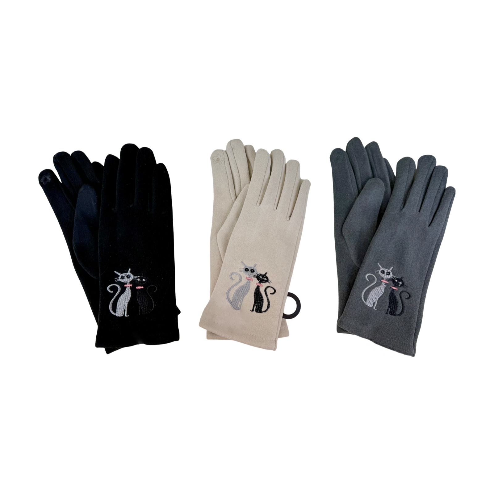 Embroidered Cat Gloves