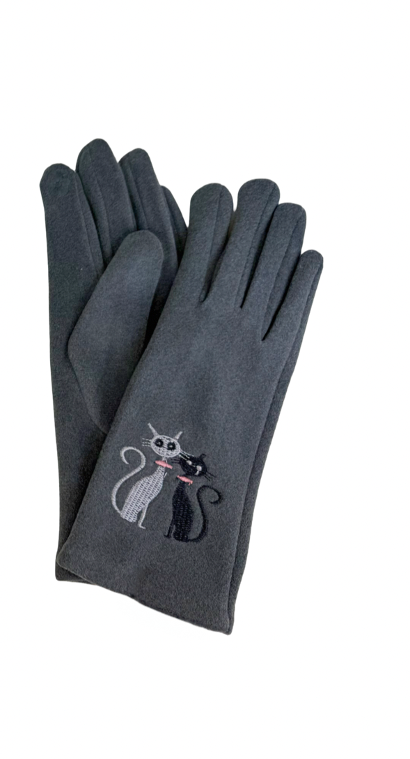 Embroidered Cat Gloves