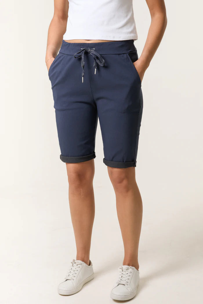 Navy Blue Stretch Magic Shorts