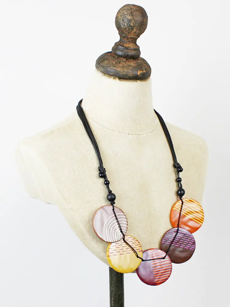 Overlaping Resin Disc Necklace