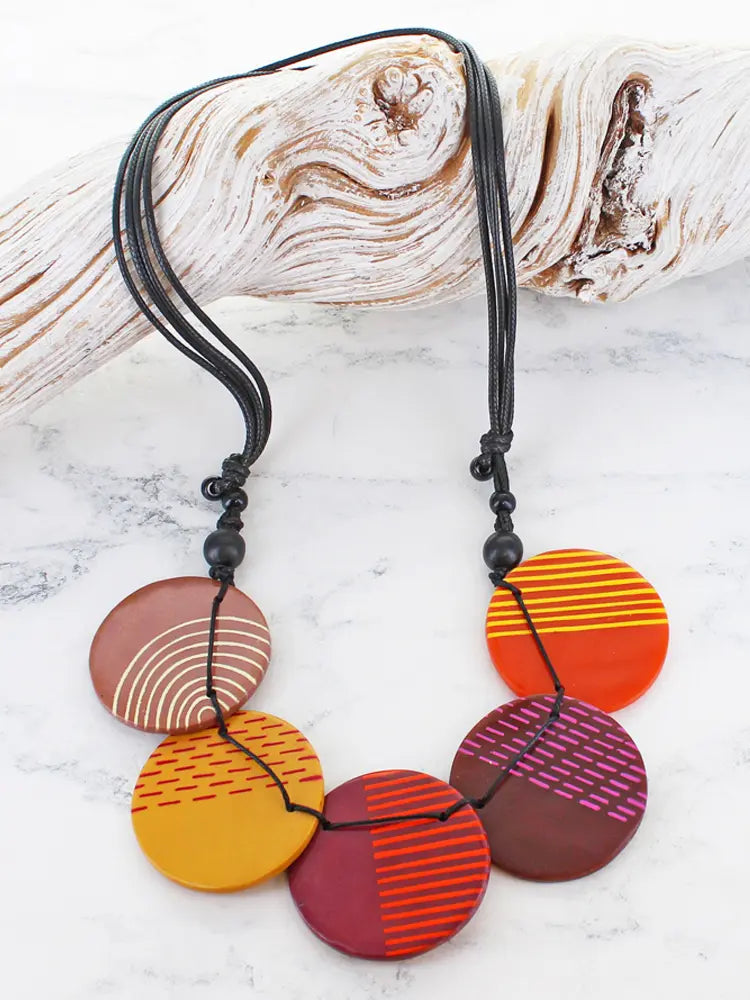 Overlaping Resin Disc Necklace