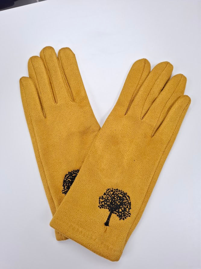 Embroidered Tree of Life Gloves