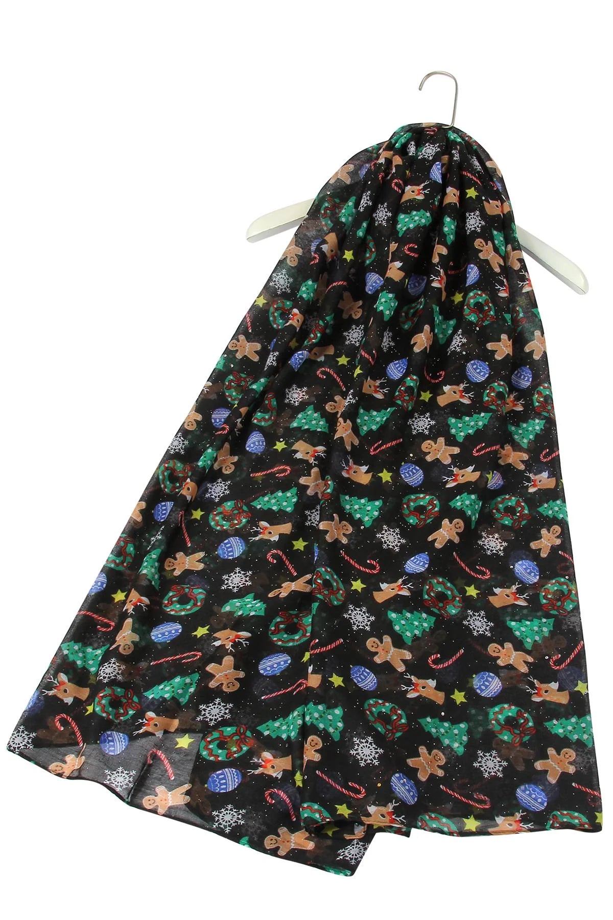 Glitter Christmas Gingerbread Man Scarf