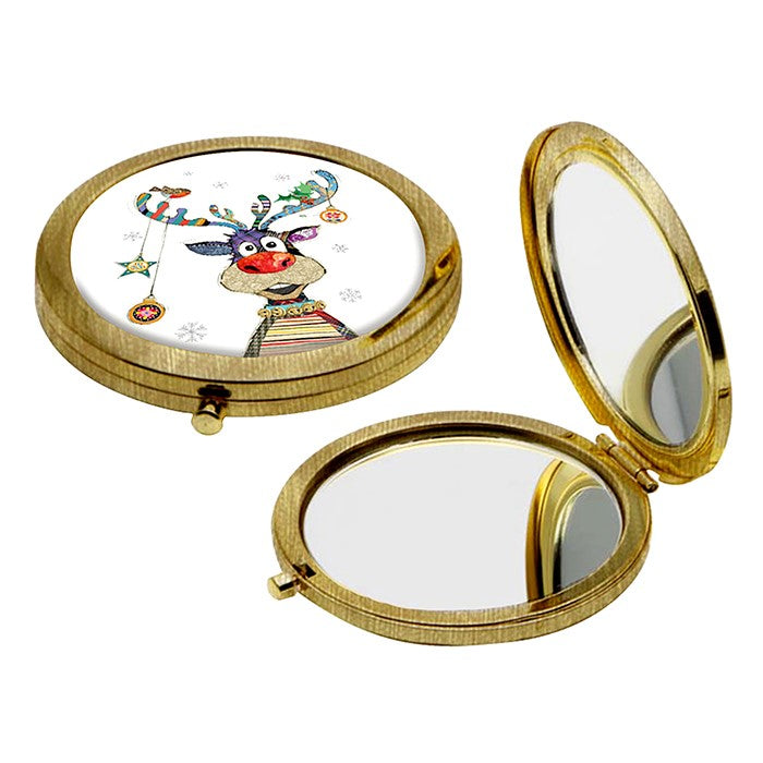 Christmas Reindeer Compact Mirror
